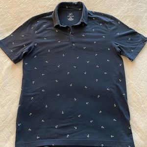 Men’s medium George navy short polo shirt anchor print